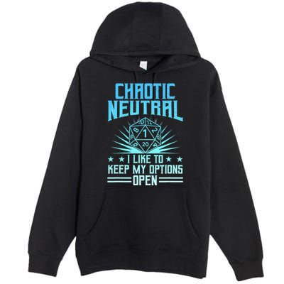 Chaotic Neutral I Like To Keep My Options Open D20 Tabletop Premium Pullover Hoodie