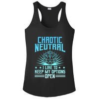 Chaotic Neutral I Like To Keep My Options Open D20 Tabletop Ladies PosiCharge Competitor Racerback Tank