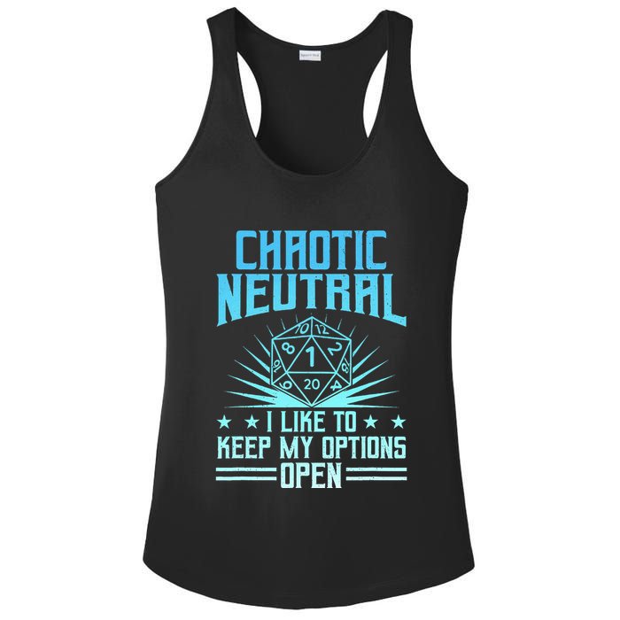 Chaotic Neutral I Like To Keep My Options Open D20 Tabletop Ladies PosiCharge Competitor Racerback Tank