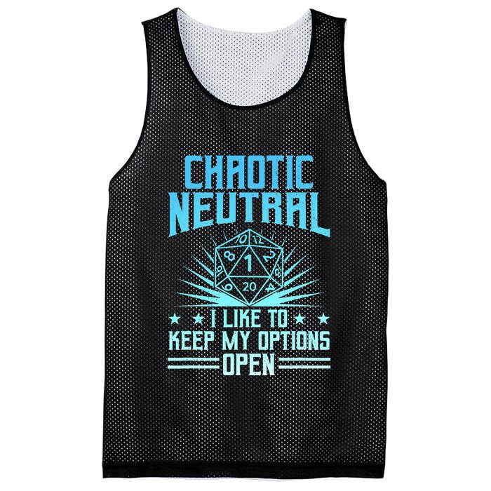 Chaotic Neutral I Like To Keep My Options Open D20 Tabletop Mesh Reversible Basketball Jersey Tank