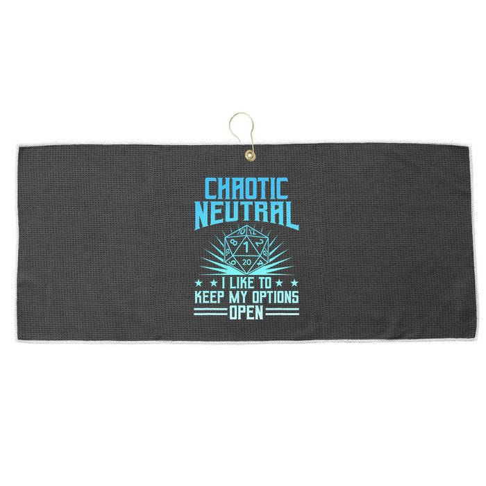 Chaotic Neutral I Like To Keep My Options Open D20 Tabletop Large Microfiber Waffle Golf Towel