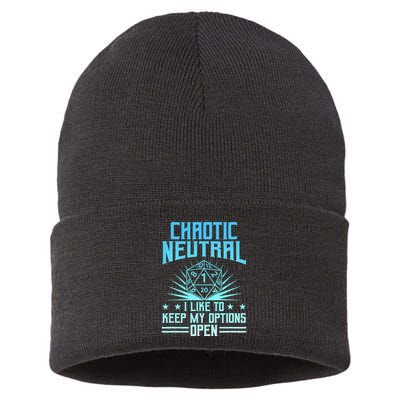 Chaotic Neutral I Like To Keep My Options Open D20 Tabletop Sustainable Knit Beanie
