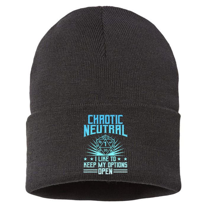 Chaotic Neutral I Like To Keep My Options Open D20 Tabletop Sustainable Knit Beanie