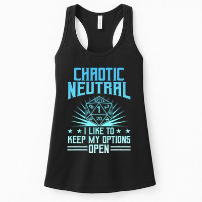 Chaotic Neutral I Like To Keep My Options Open D20 Tabletop Womens Tank Top