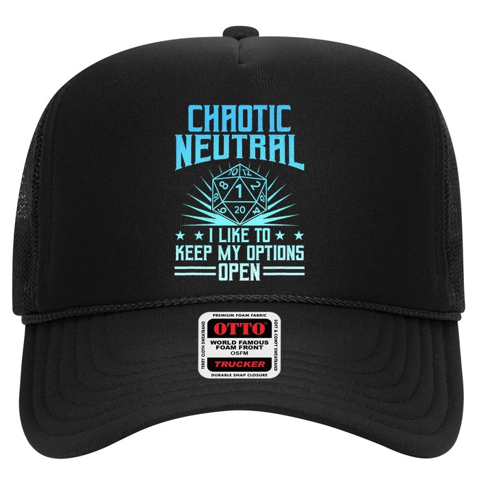 Chaotic Neutral I Like To Keep My Options Open D20 Tabletop Trucker Hat
