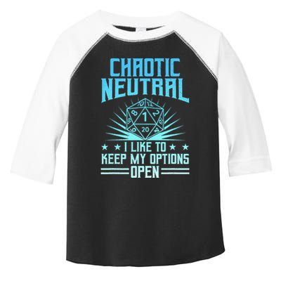 Chaotic Neutral I Like To Keep My Options Open D20 Tabletop Toddler Fine Jersey T-Shirt
