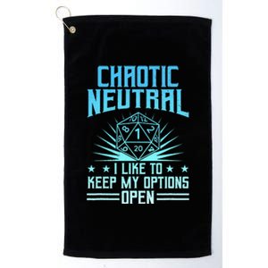 Chaotic Neutral I Like To Keep My Options Open D20 Tabletop Platinum Collection Golf Towel