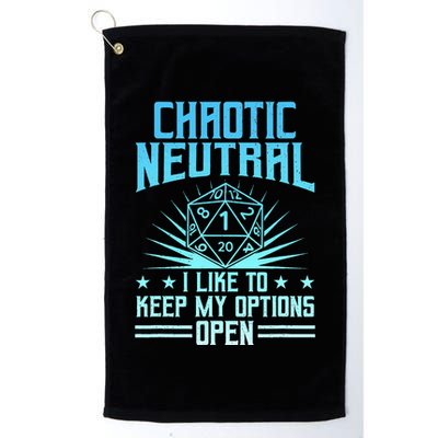 Chaotic Neutral I Like To Keep My Options Open D20 Tabletop Golf Towel