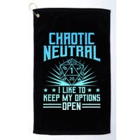 Chaotic Neutral I Like To Keep My Options Open D20 Tabletop Golf Towel