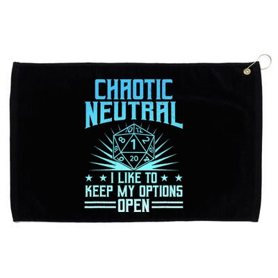Chaotic Neutral I Like To Keep My Options Open D20 Tabletop Grommeted Golf Towel