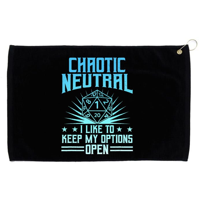 Chaotic Neutral I Like To Keep My Options Open D20 Tabletop Grommeted Golf Towel