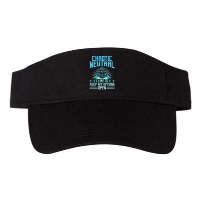 Chaotic Neutral I Like To Keep My Options Open D20 Tabletop Valucap Bio-Washed Visor