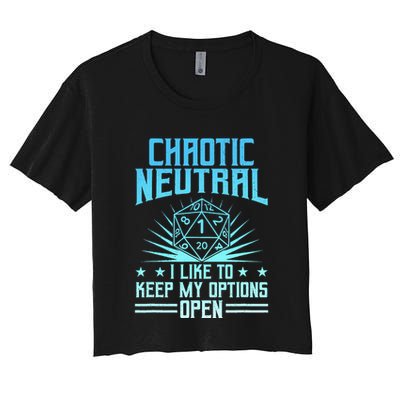 Chaotic Neutral I Like To Keep My Options Open D20 Tabletop Crop Top