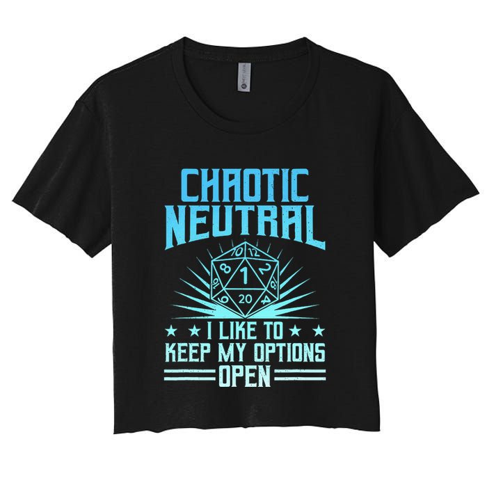 Chaotic Neutral I Like To Keep My Options Open D20 Tabletop Crop Top