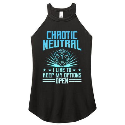 Chaotic Neutral I Like To Keep My Options Open D20 Tabletop Women's Perfect Tri Rocker Tank