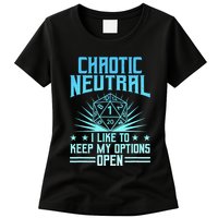 Chaotic Neutral I Like To Keep My Options Open D20 Tabletop Womens T-Shirt