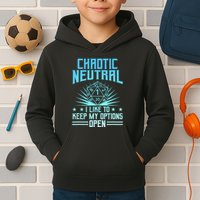 Chaotic Neutral I Like To Keep My Options Open D20 Tabletop Kids Hoodie