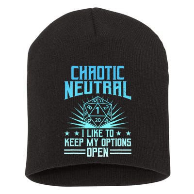 Chaotic Neutral I Like To Keep My Options Open D20 Tabletop Short Acrylic Beanie