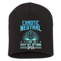 Chaotic Neutral I Like To Keep My Options Open D20 Tabletop Short Acrylic Beanie
