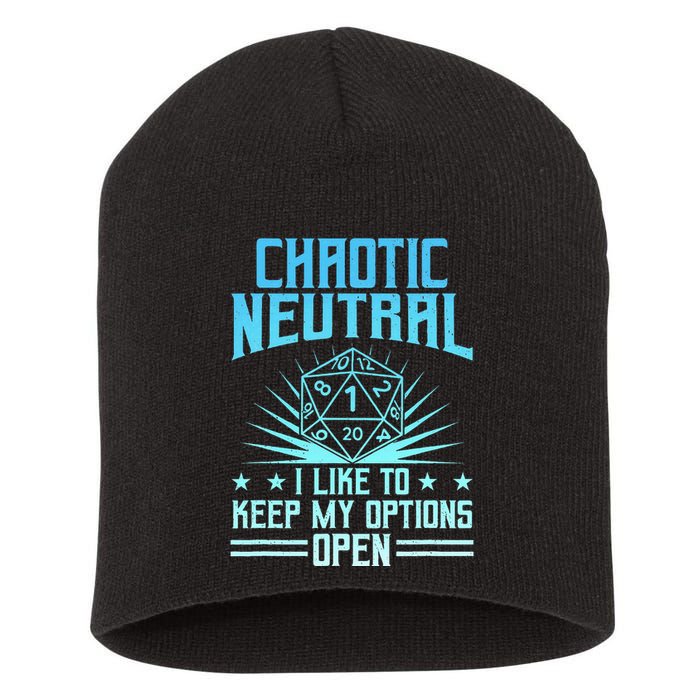 Chaotic Neutral I Like To Keep My Options Open D20 Tabletop Short Acrylic Beanie