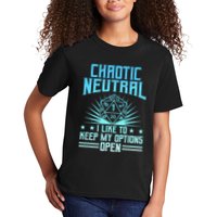 Chaotic Neutral I Like To Keep My Options Open D20 Tabletop Kids T-Shirt