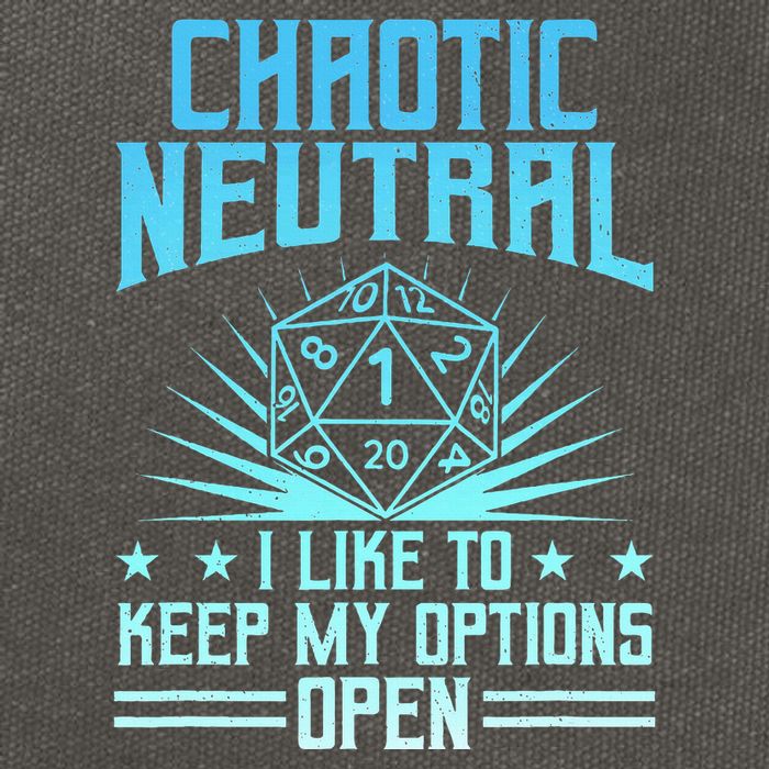 Chaotic Neutral I Like To Keep My Options Open D20 Tabletop Cotton Canvas Backpack