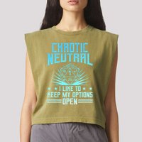 Chaotic Neutral I Like To Keep My Options Open D20 Tabletop Garment-Dyed Women's Muscle Tee