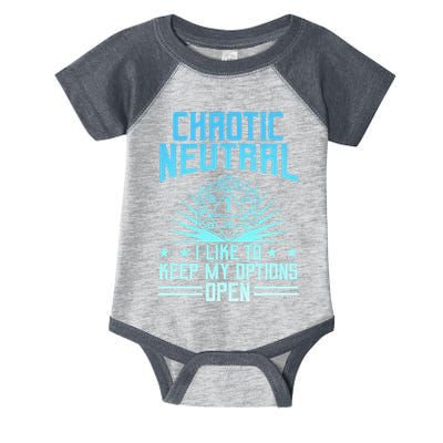 Chaotic Neutral I Like To Keep My Options Open D20 Tabletop Infant Baby Jersey Bodysuit