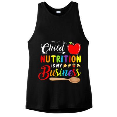 Child Nutrition Is My Business Cute Apple Ladies PosiCharge Tri-Blend Wicking Tank