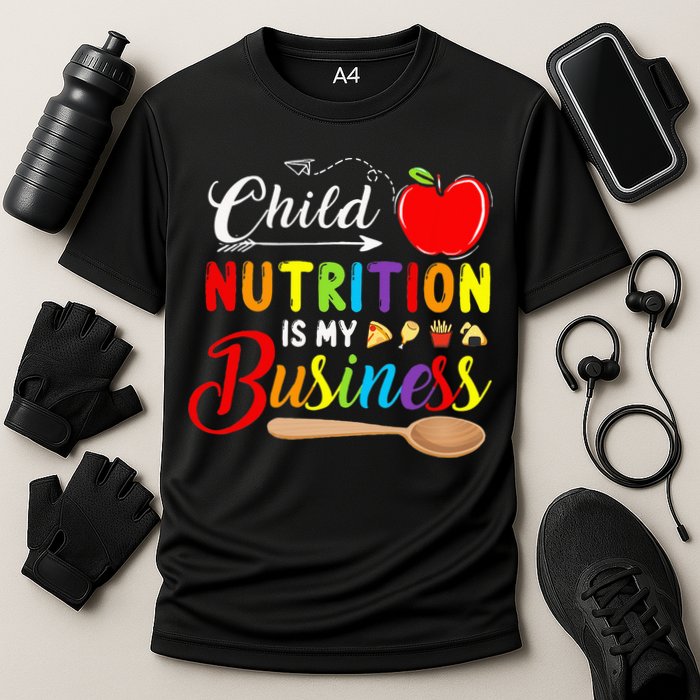 Child Nutrition Is My Business Cute Apple Cooling Performance Crew T-Shirt
