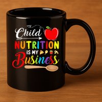 Child Nutrition Is My Business Cute Apple 11oz C Handle Ceramic Mug
