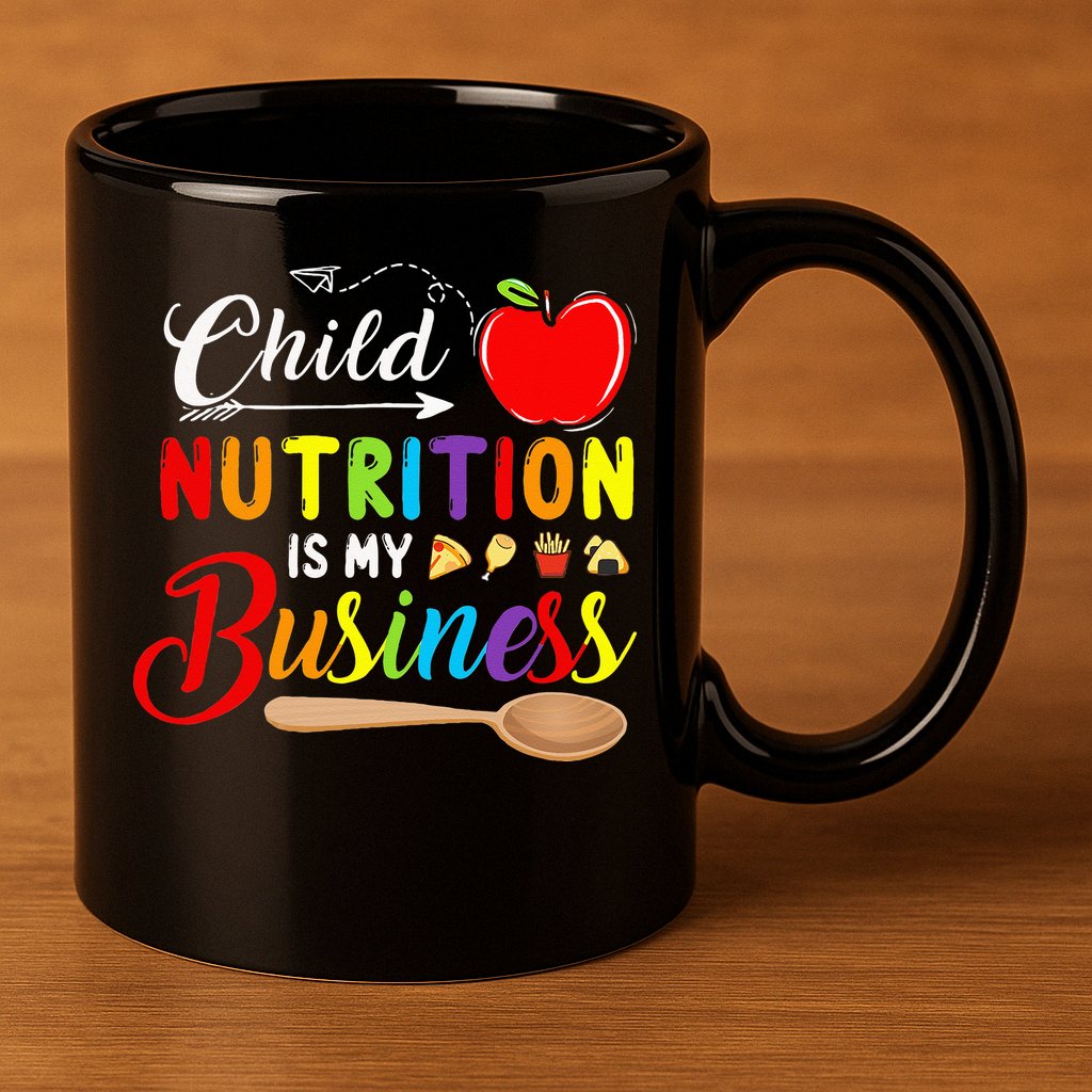 Child Nutrition Is My Business Cute Apple 11oz C Handle Ceramic Mug