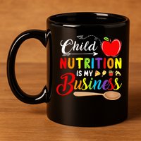 Child Nutrition Is My Business Cute Apple 11oz C Handle Ceramic Mug