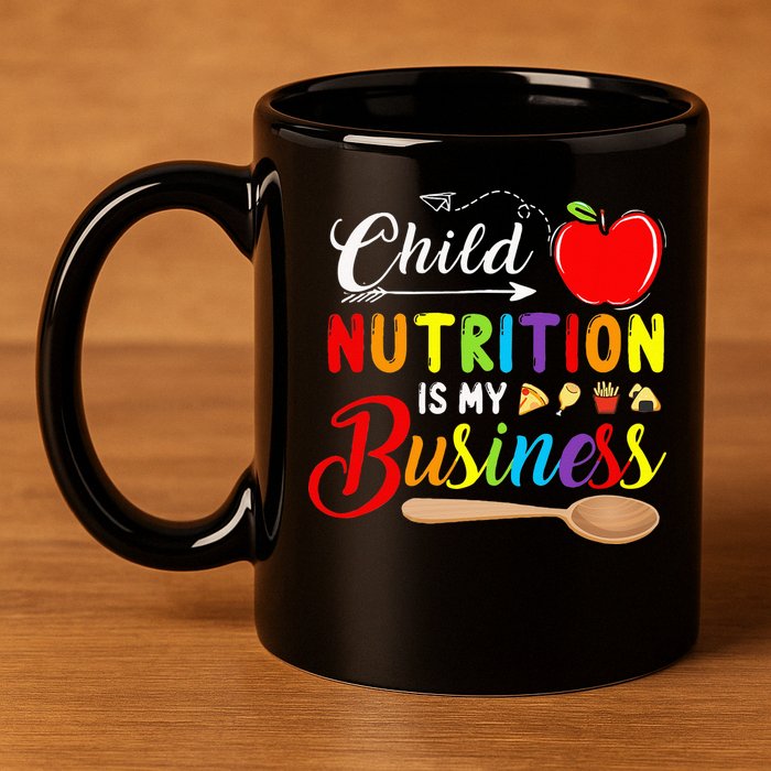 Child Nutrition Is My Business Cute Apple 11oz C Handle Ceramic Mug