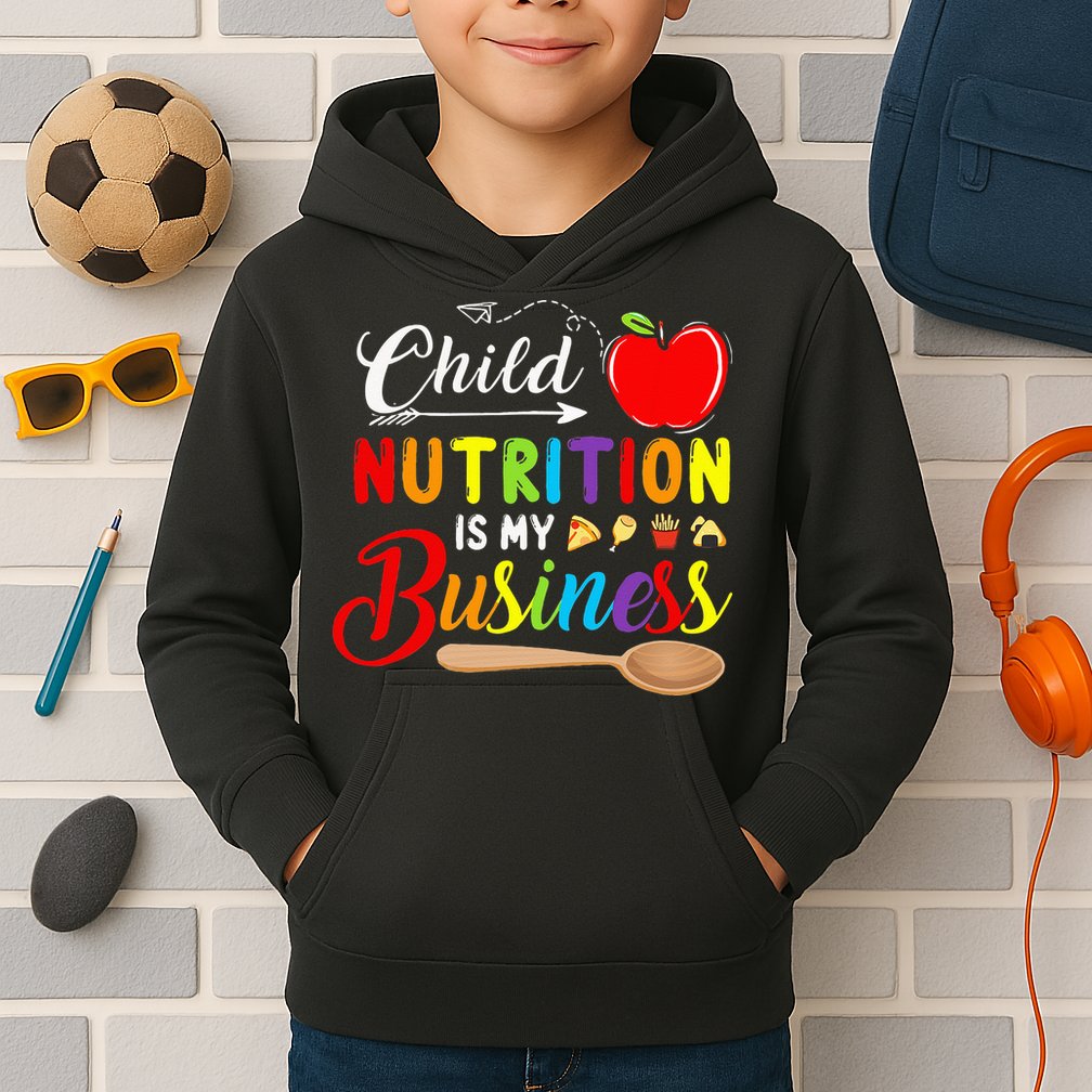 Child Nutrition Is My Business Cute Apple Kids Hoodie