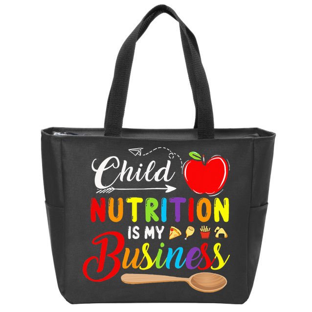 Child Nutrition Is My Business Cute Apple Zip Tote Bag