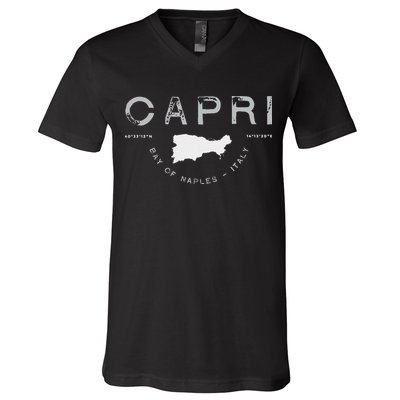 Capri Naples Italy Graphic V-Neck T-Shirt