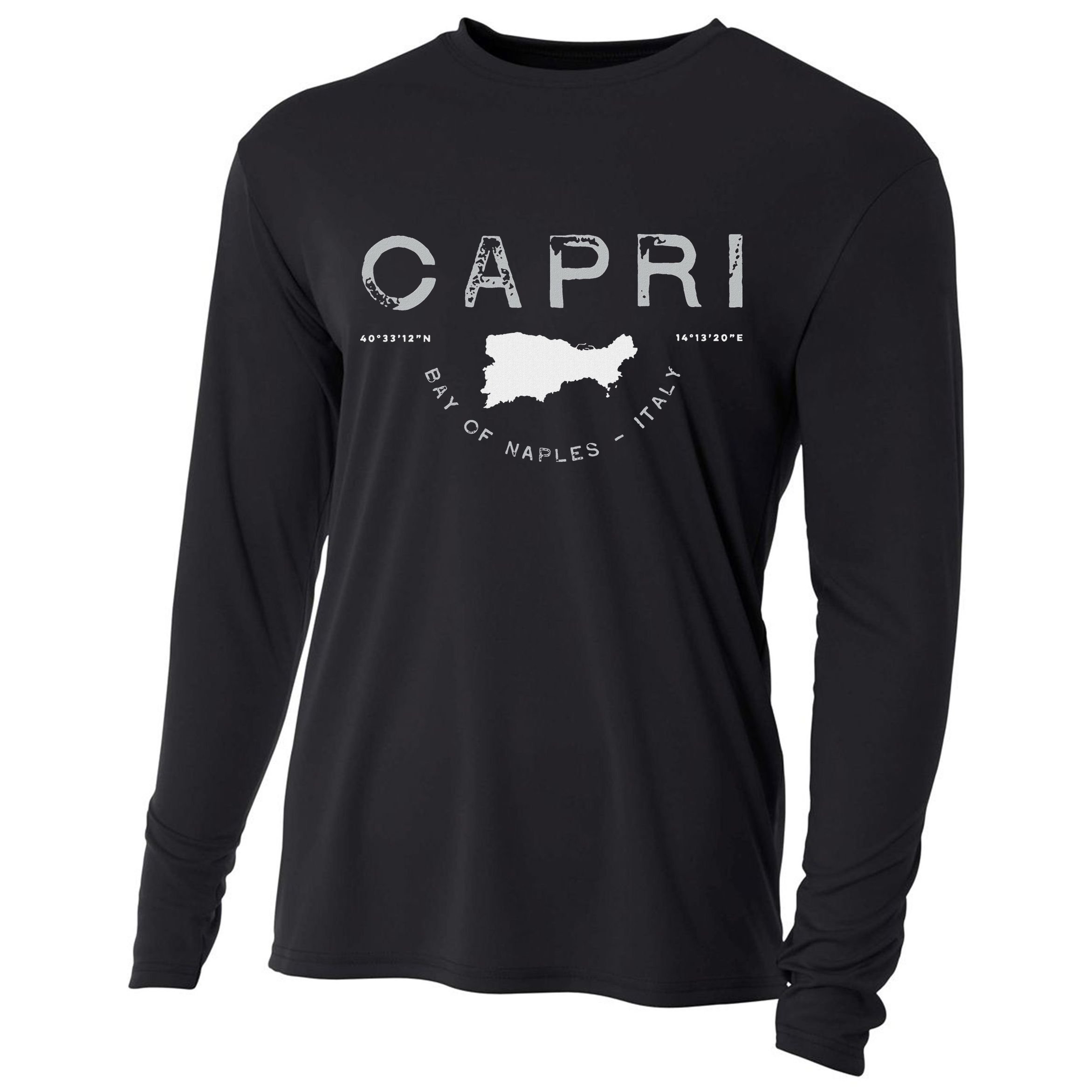 Capri Naples Italy Graphic Cooling Performance Long Sleeve Crew