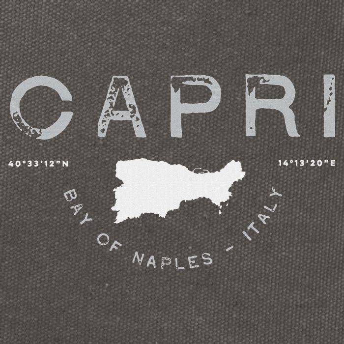 Capri Naples Italy Graphic Cotton Canvas Backpack