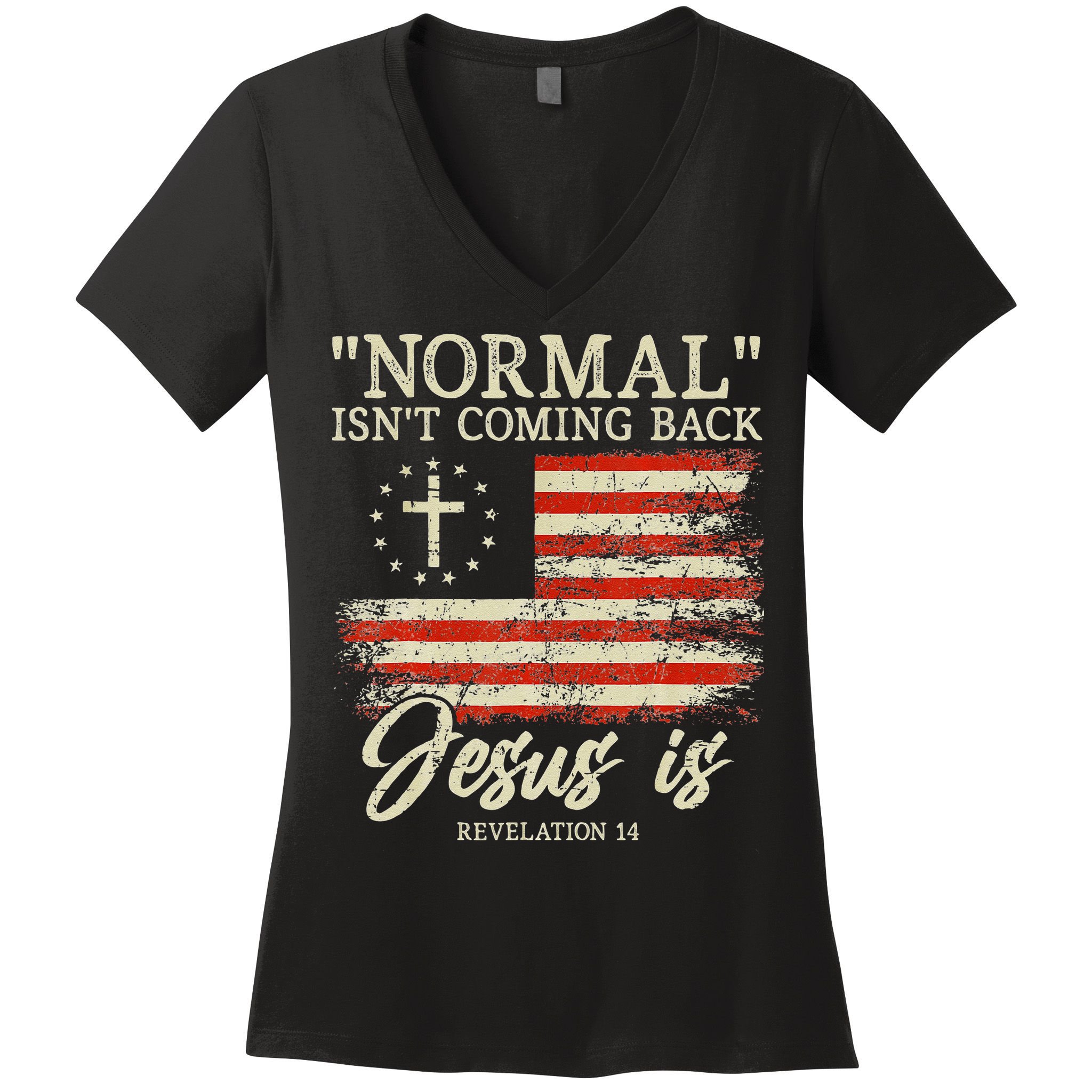 Christian Normal Isnt Coming Back Jesus Is Gift Women's V-Neck T-Shirt