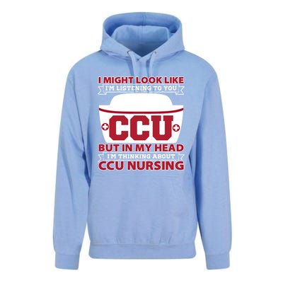 Ccu Nurse I Might Look Like Im Listening To You Icu Nursing Gift Unisex Surf Hoodie