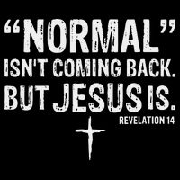 Christian Normal Isn't Coming Back But Jesus Is Revelation 14 Drawstring Bag