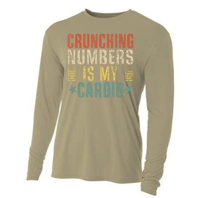 Crunching Numbers Is My Cardio Funny Accounting Vintage Cooling Performance Long Sleeve Crew