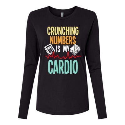 Crunching Numbers Is My Cardio Accountant Auditor Auditing Womens Cotton Relaxed Long Sleeve T-Shirt