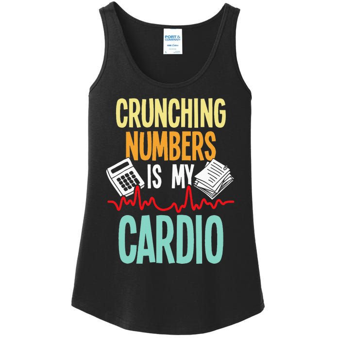 Crunching Numbers Is My Cardio Accountant Auditor Auditing Ladies Essential Tank