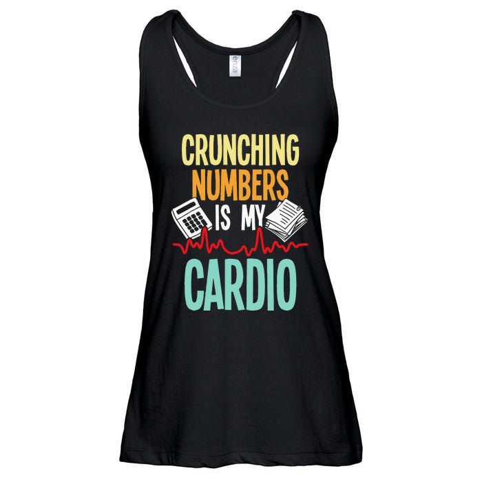 Crunching Numbers Is My Cardio Accountant Auditor Auditing Ladies Essential Flowy Tank