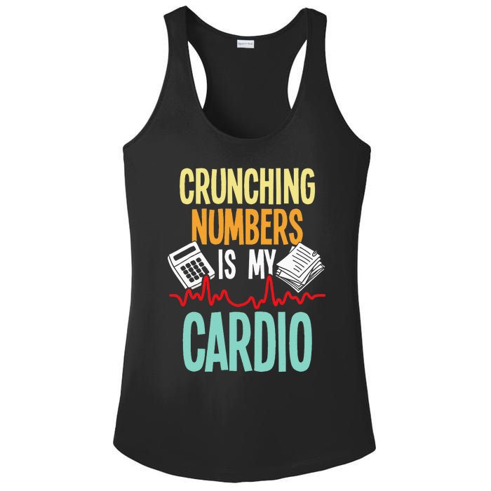 Crunching Numbers Is My Cardio Accountant Auditor Auditing Ladies PosiCharge Competitor Racerback Tank