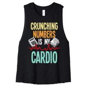 Crunching Numbers Is My Cardio Accountant Auditor Auditing Women's Racerback Cropped Tank