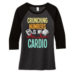 Crunching Numbers Is My Cardio Accountant Auditor Auditing Women's Tri-Blend 3/4-Sleeve Raglan Shirt