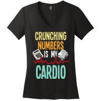 Crunching Numbers Is My Cardio Accountant Auditor Auditing Women's V-Neck T-Shirt